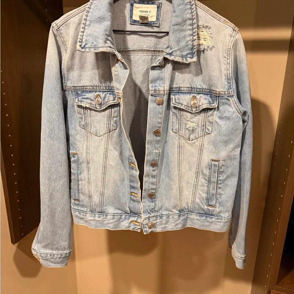 Forever 21 Light Blue Jean Jacket - Picture 2 of 4